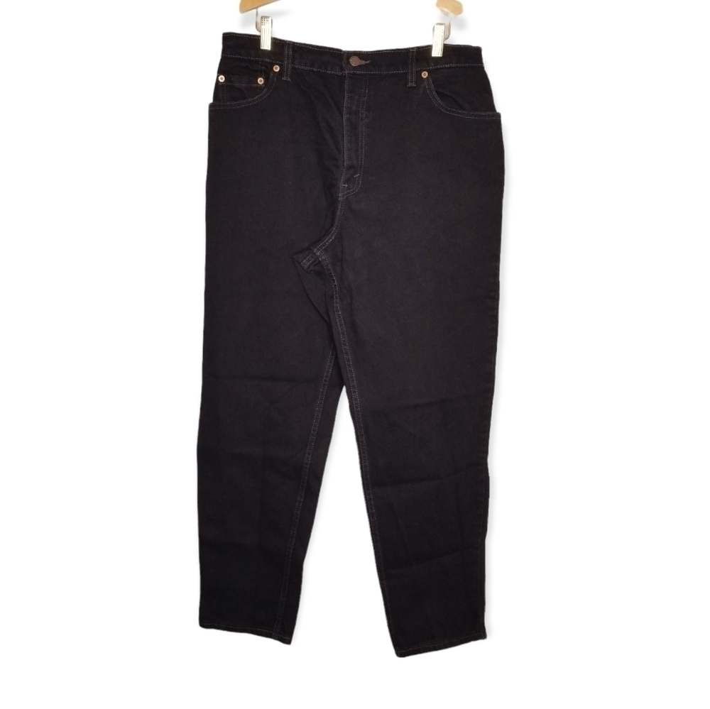 Levi's 551 Black Relaxed Fit Tapered Leg Denim Jeans Size 16 Med